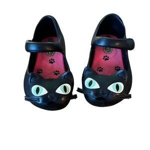 Mini Melissa Ultragirl II Black Cat Mary Jane Shoes Size 6